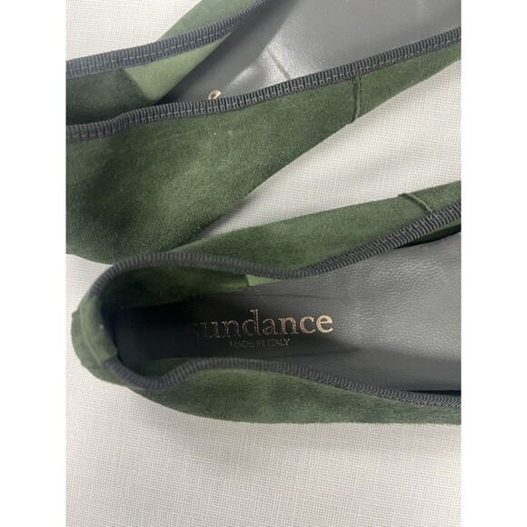Sundance Fanfare Green Suede Bow Flats Size 38 (US 7.5) Preppy Teacher Office - Picture 4 of 5